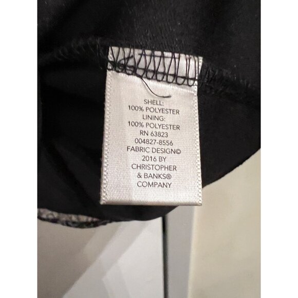 CJ Banks Womens 3X Sleeveless Tank Top Paisley Pattern Black Cream Polyester - Picture 8 of 10